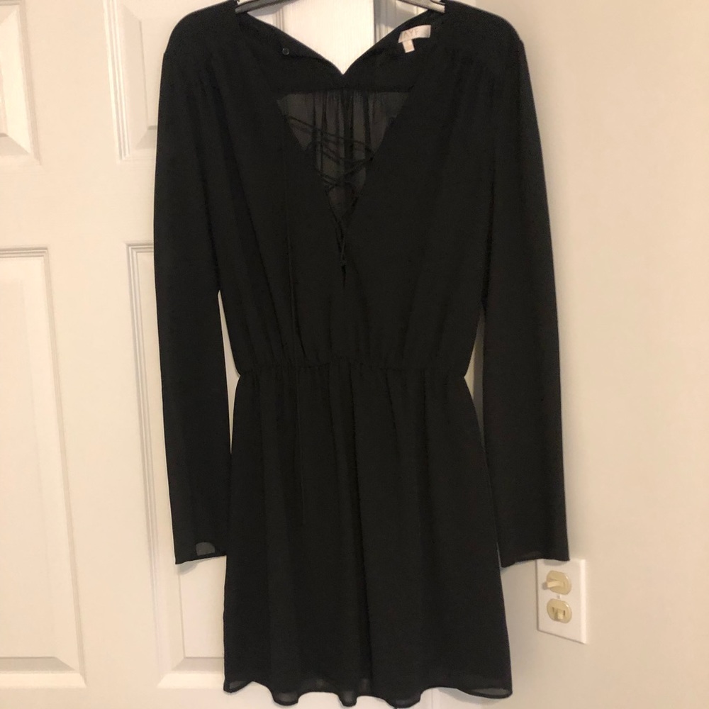 WAYF black lace front shift dress